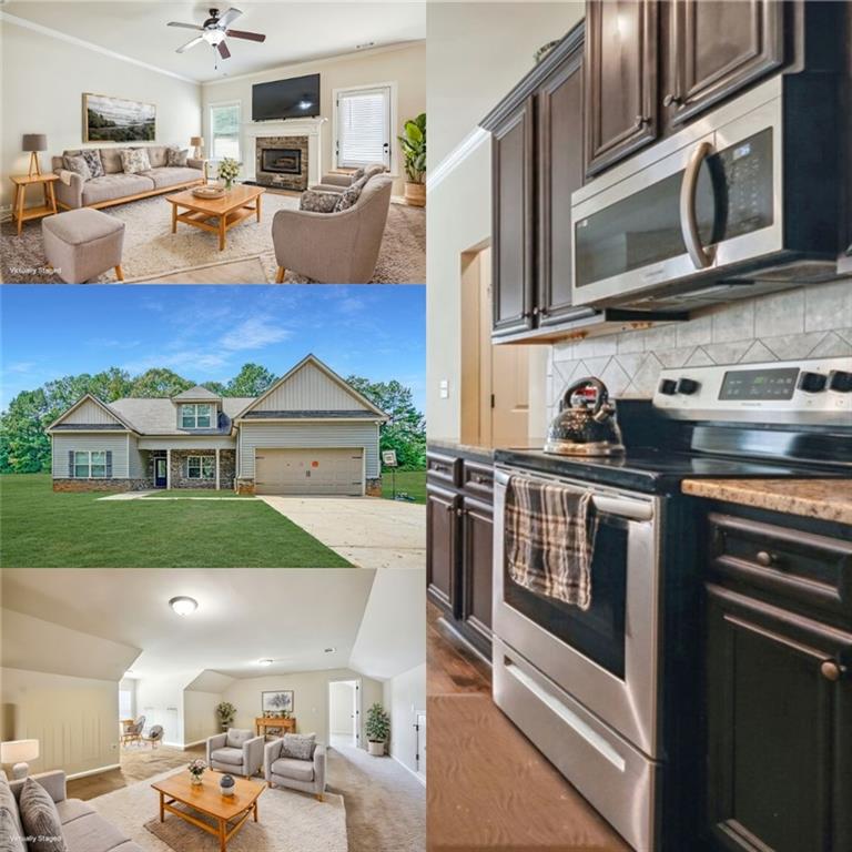 a kitchen with stainless steel appliances granite countertop a stove and cabinets