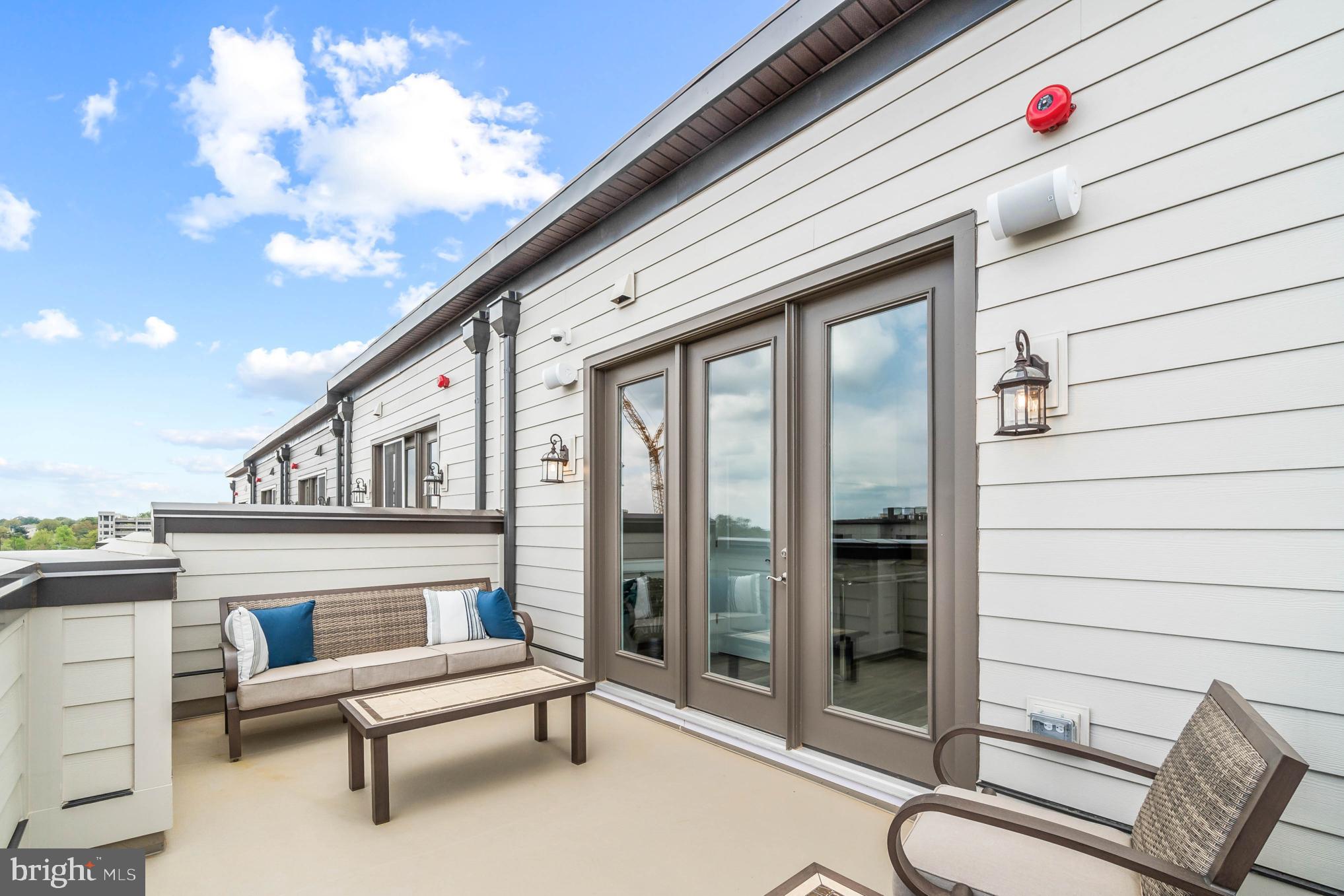 a view of porch with seating space