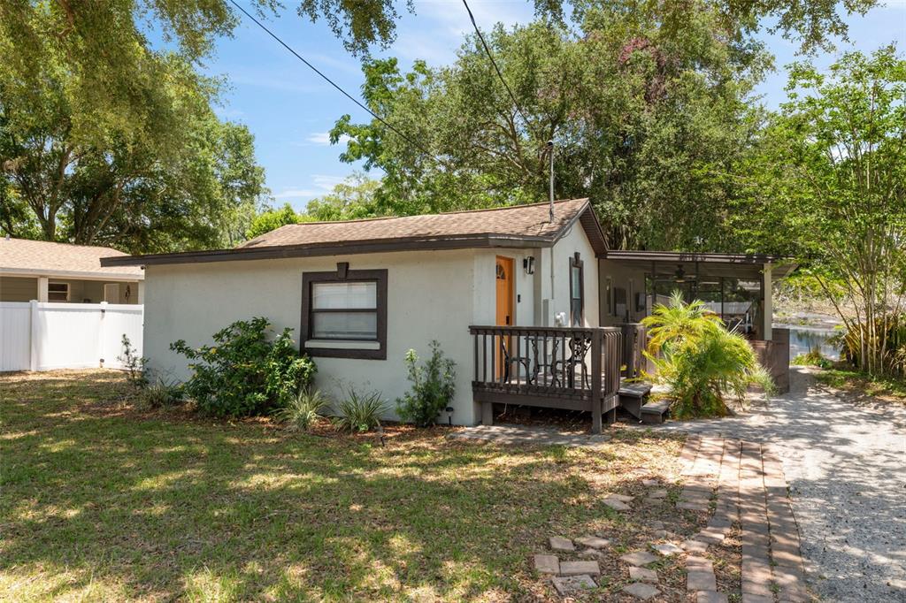 front view of a house with a yard