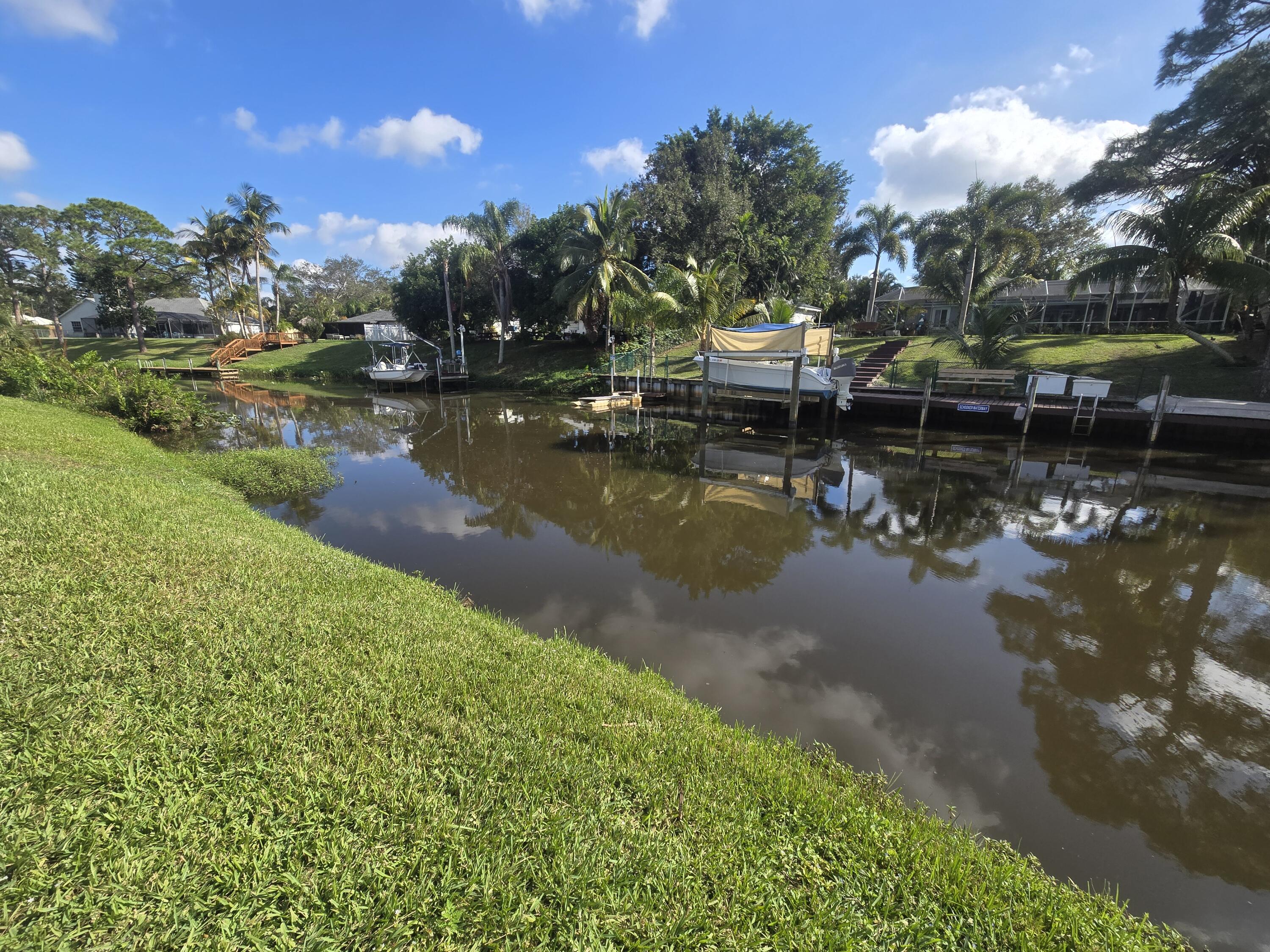 a view of a lake with houses