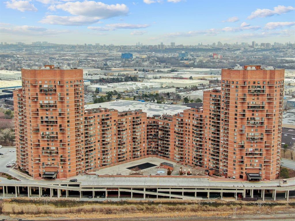 a view of a city that has tall buildings