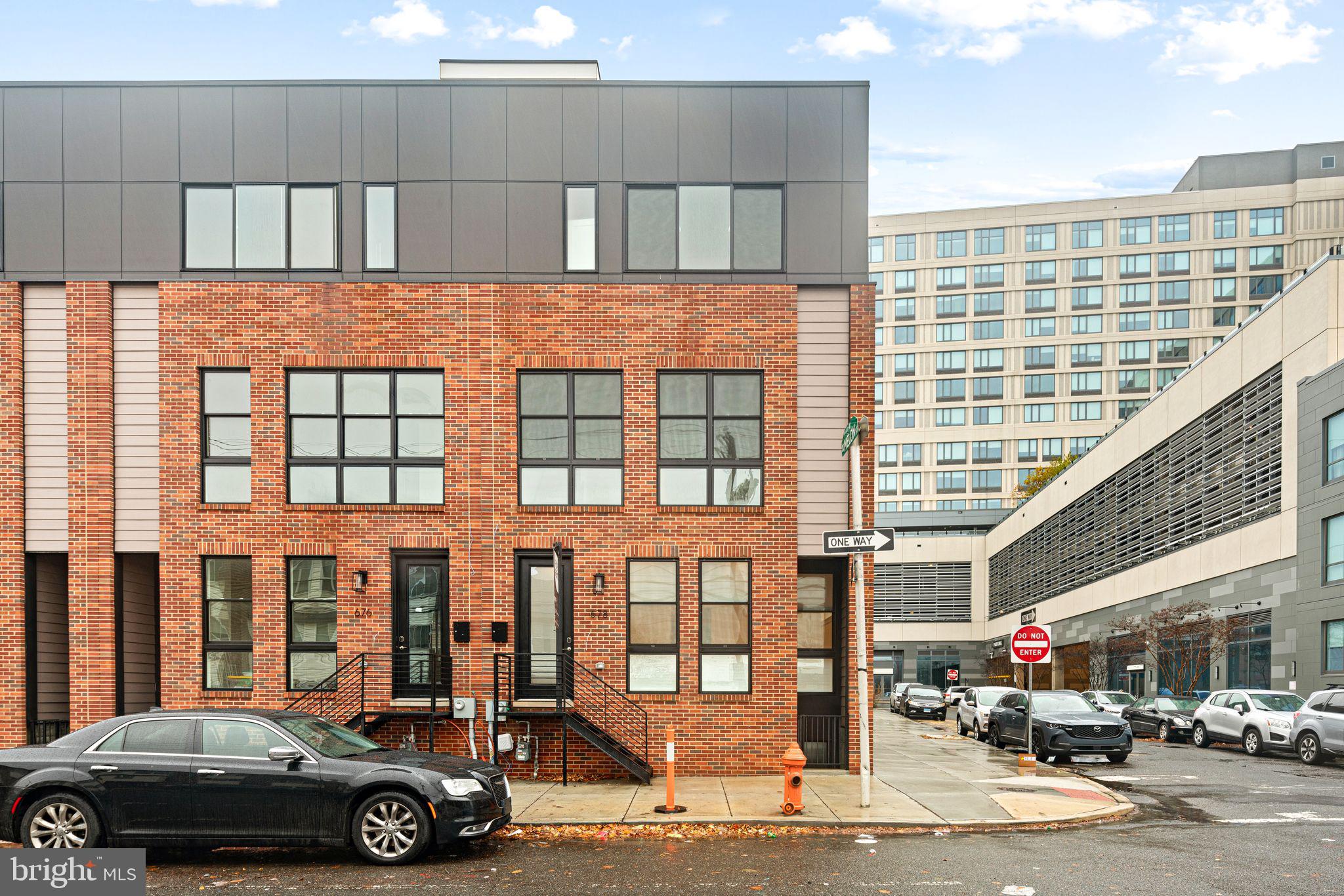 a car parked in front of a building