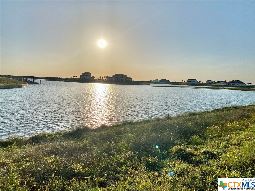 a view of a lake from a yard