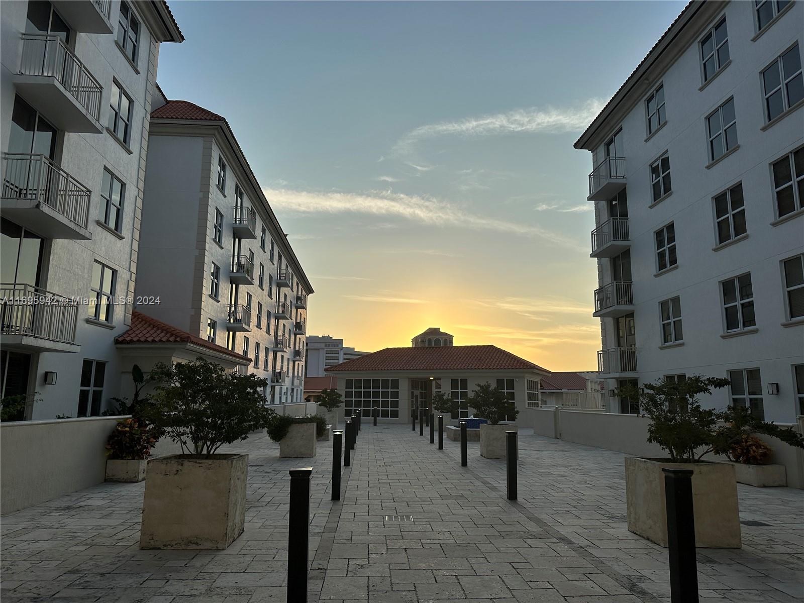 a view of buildings and street