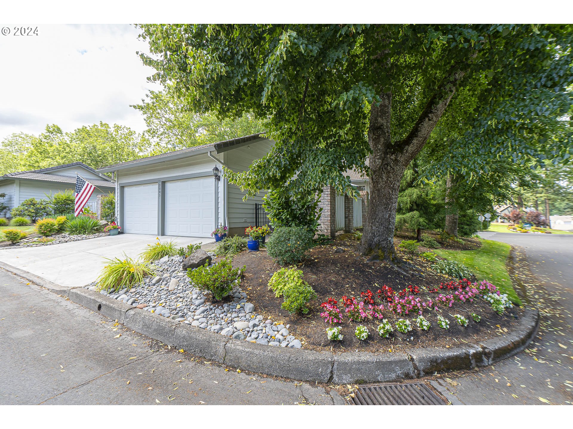 a view front of house with outdoor seating