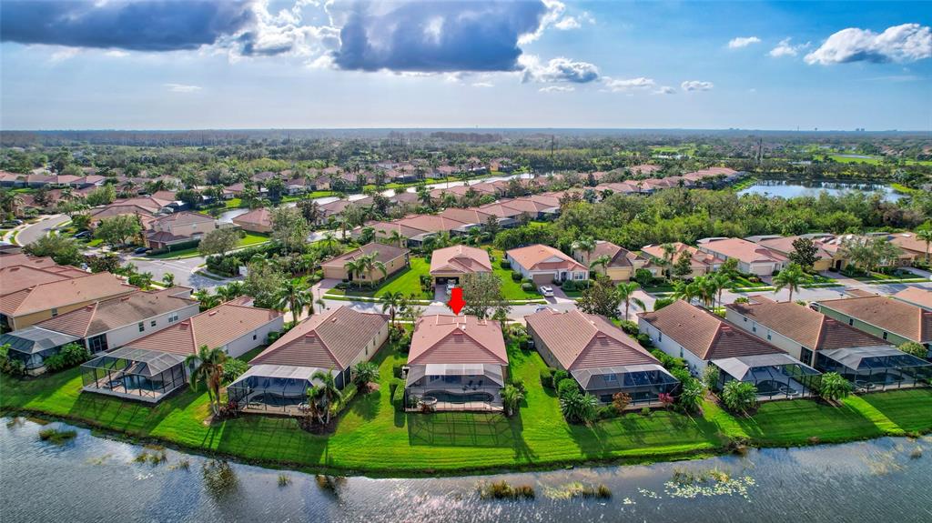 an aerial view of multiple house