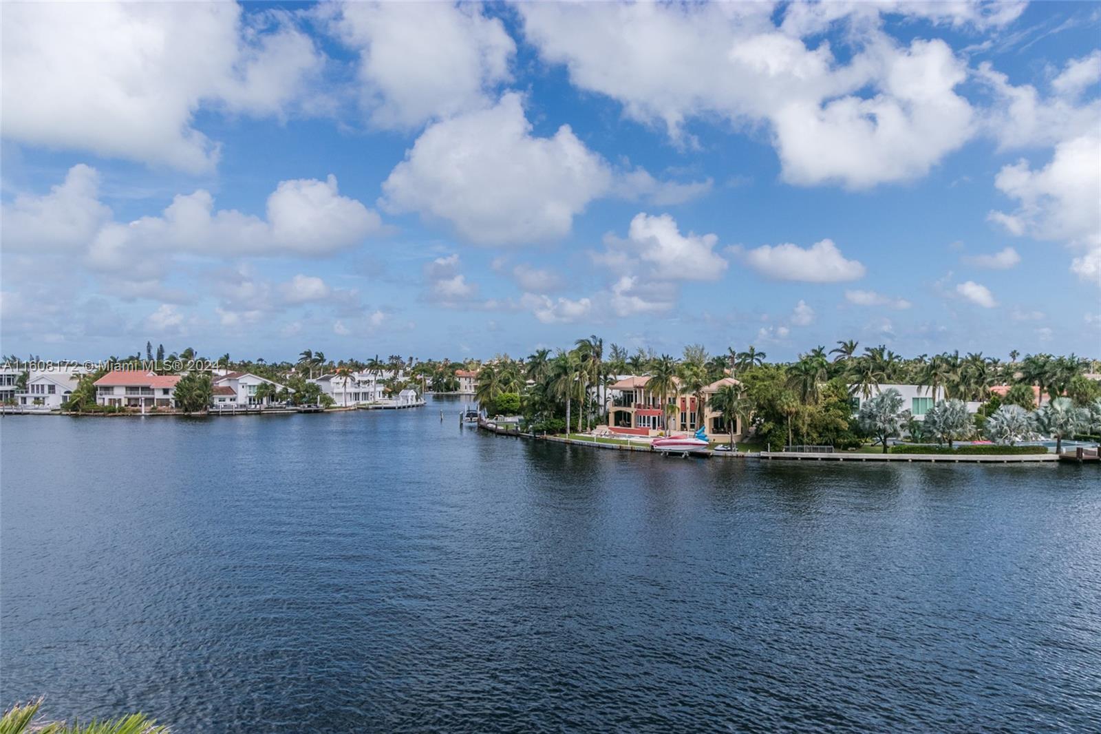 a view of a lake with houses