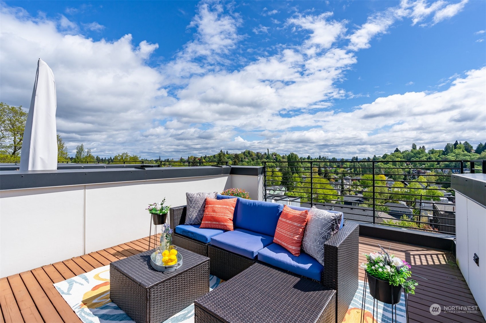 a outdoor view with a sitting space