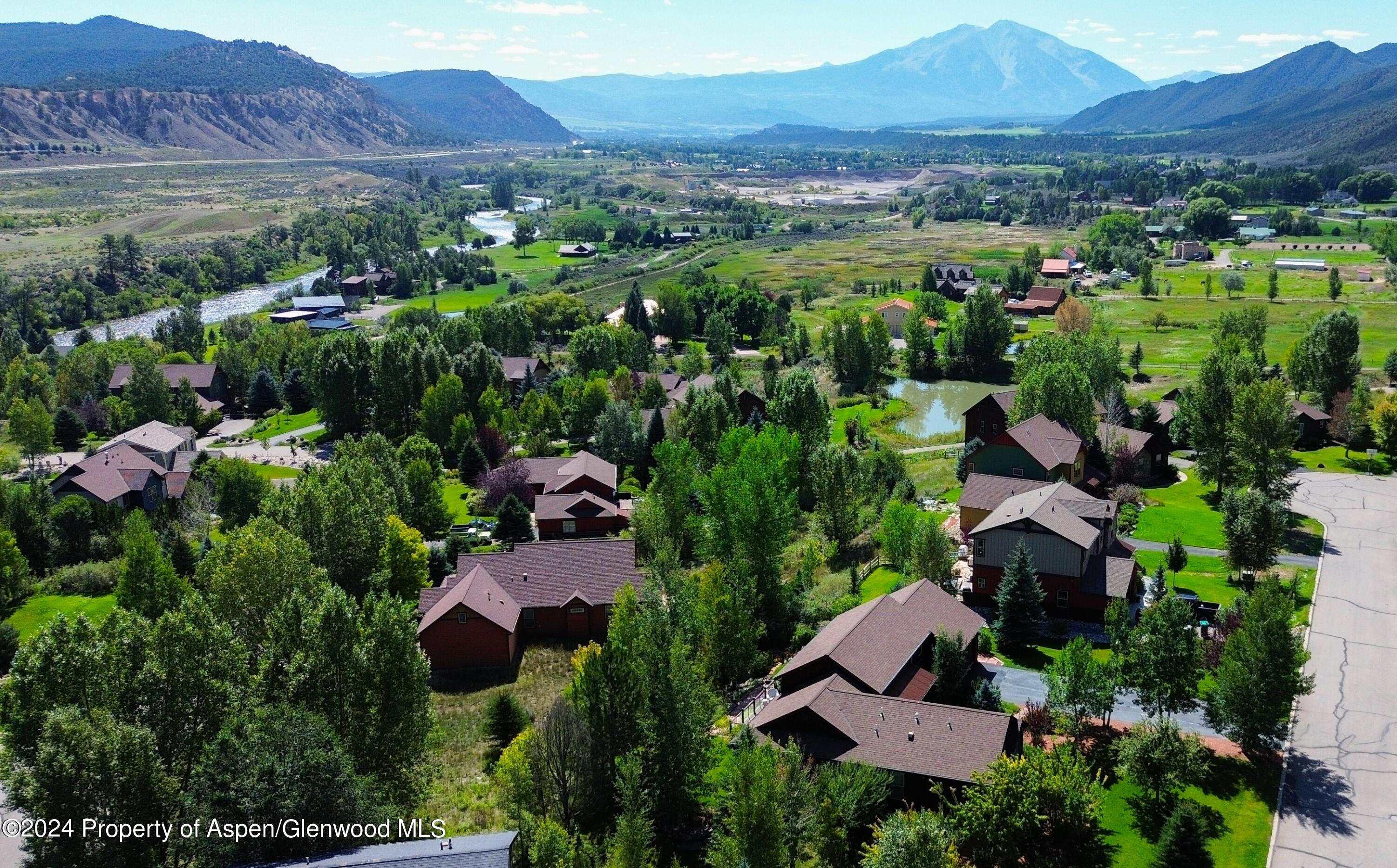 Drone View Sopris and Roaring Fork River