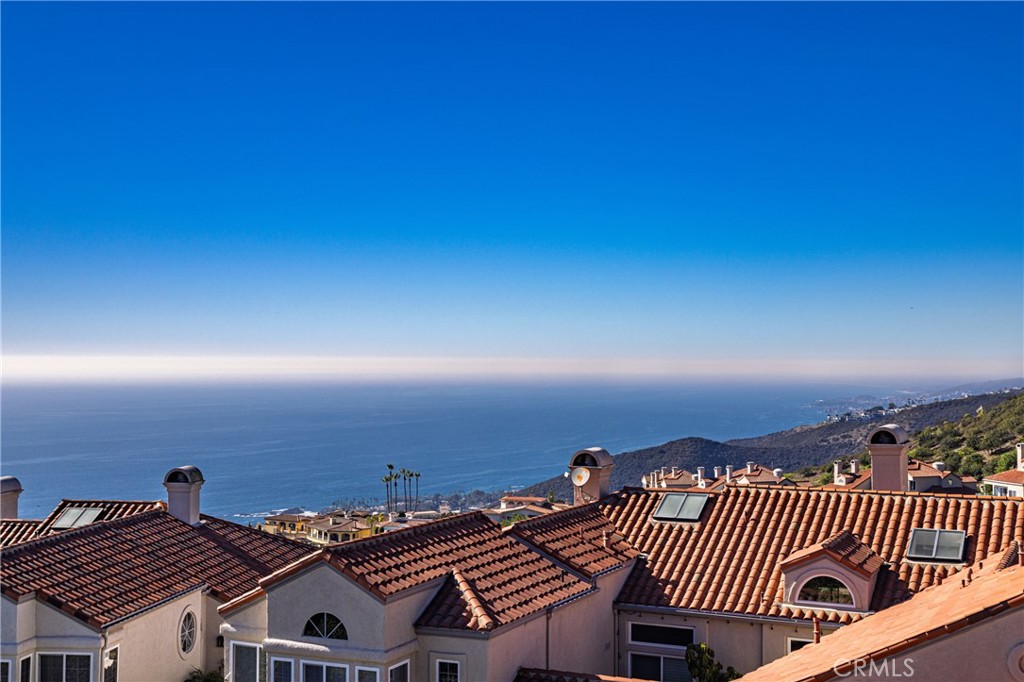 an aerial view of a roof deck