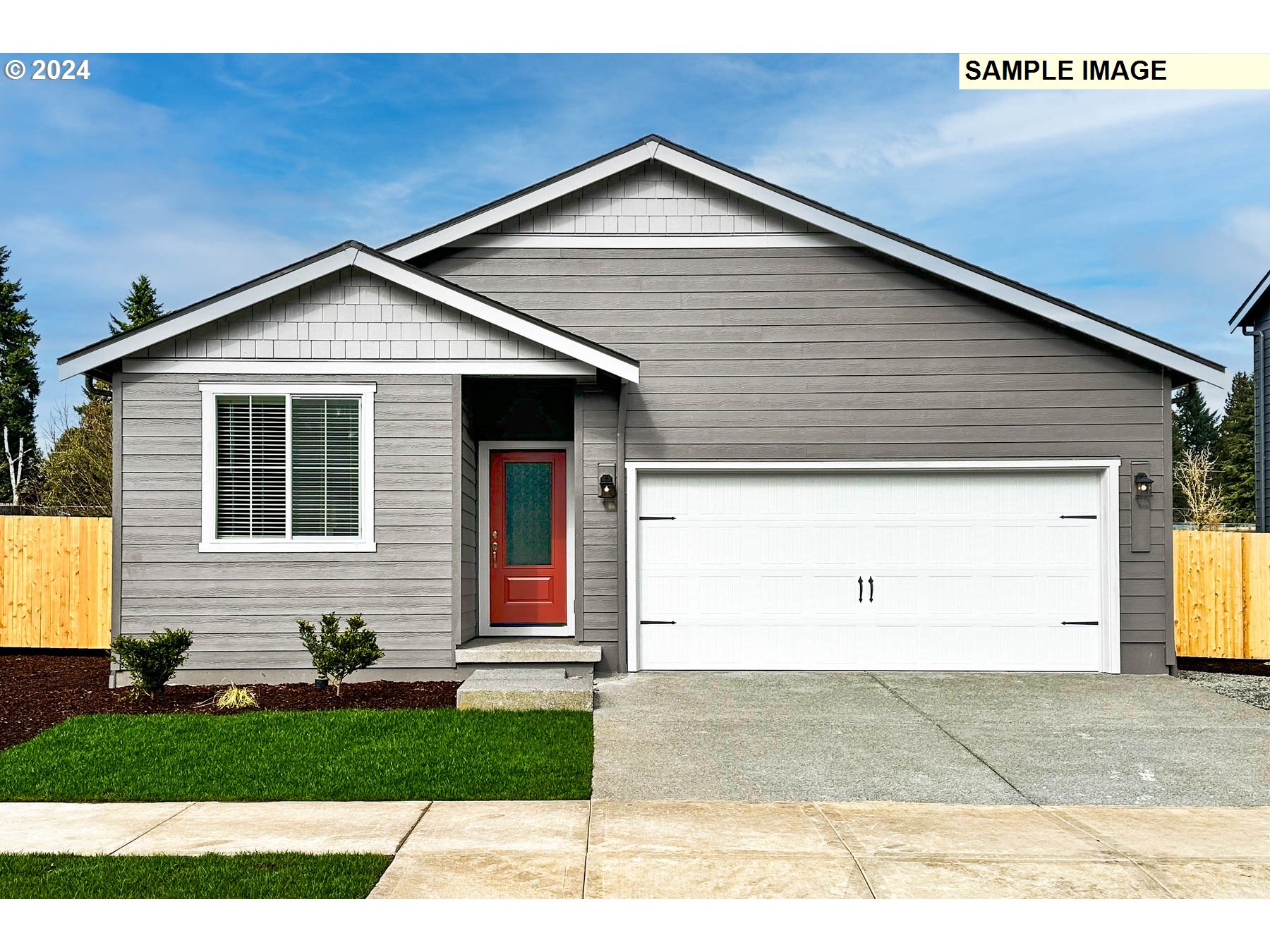 a front view of house with garage