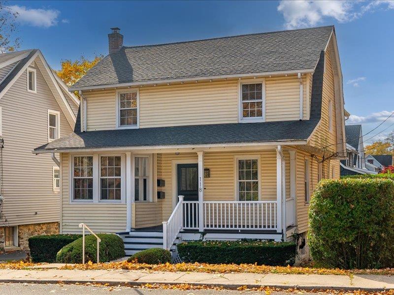 View of front of property with a porch