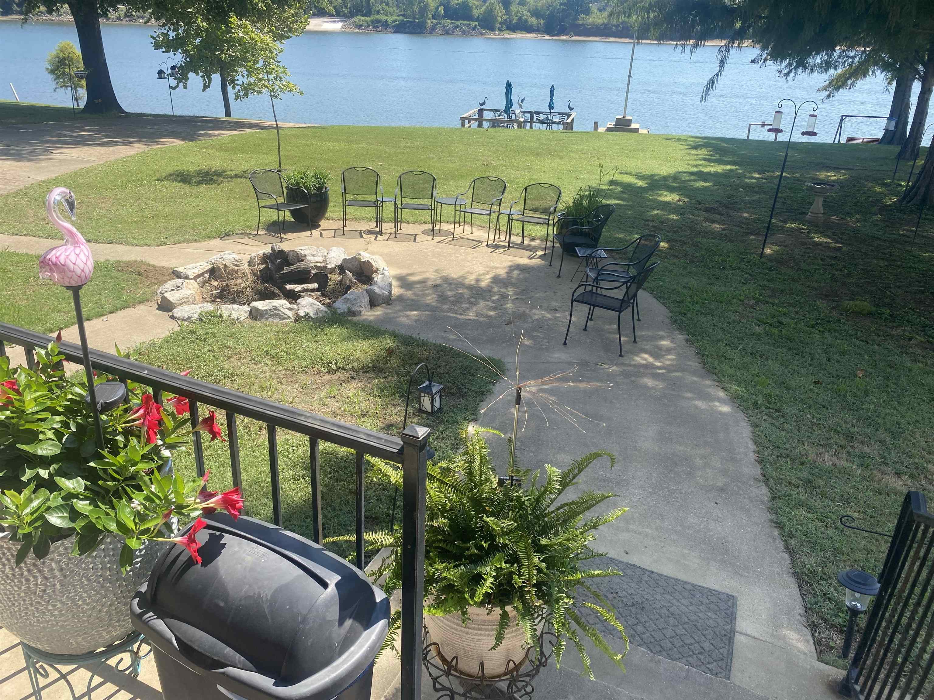 a view of an outdoor space and seating area