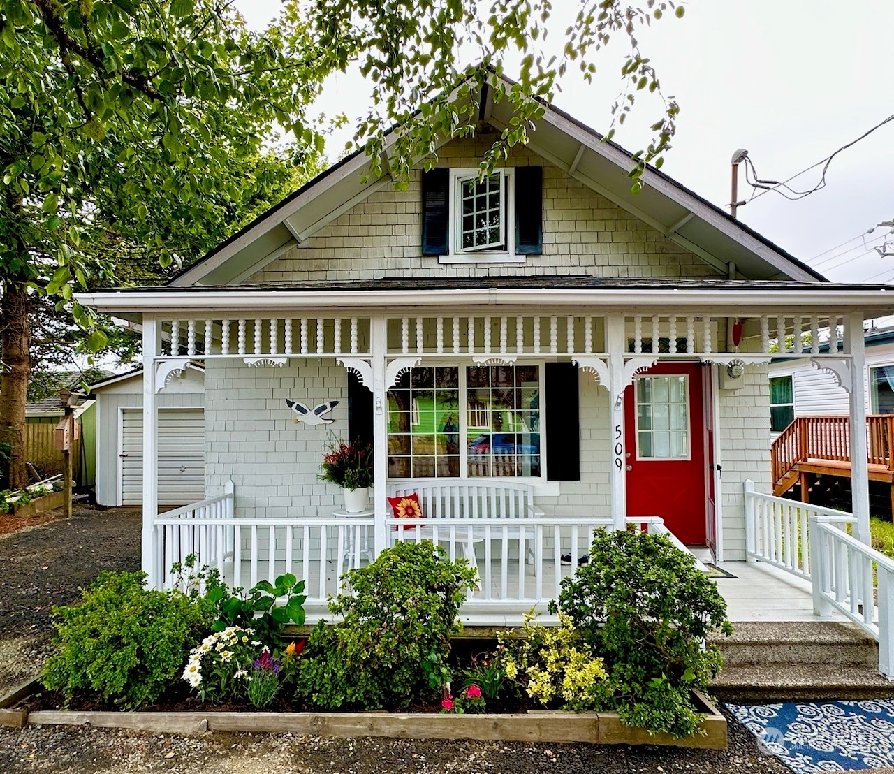 front view of a house with a yard