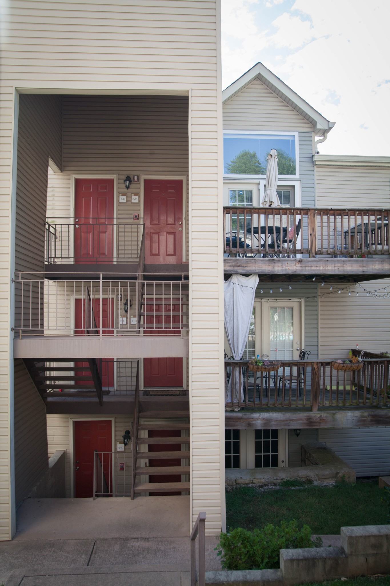 a front view of a house with a balcony