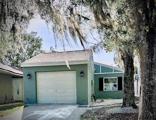 a front view of a house with a tree