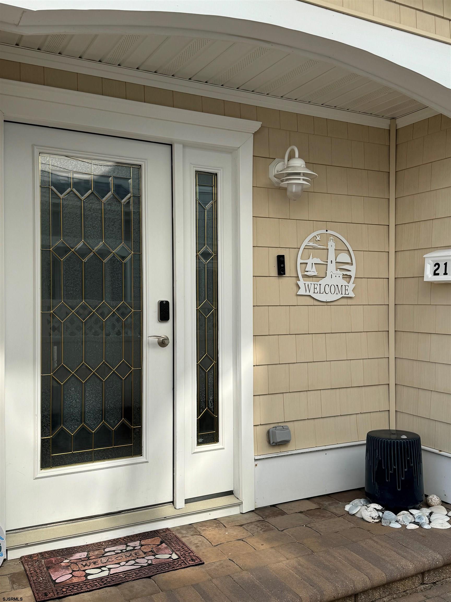 a view of a door of the house