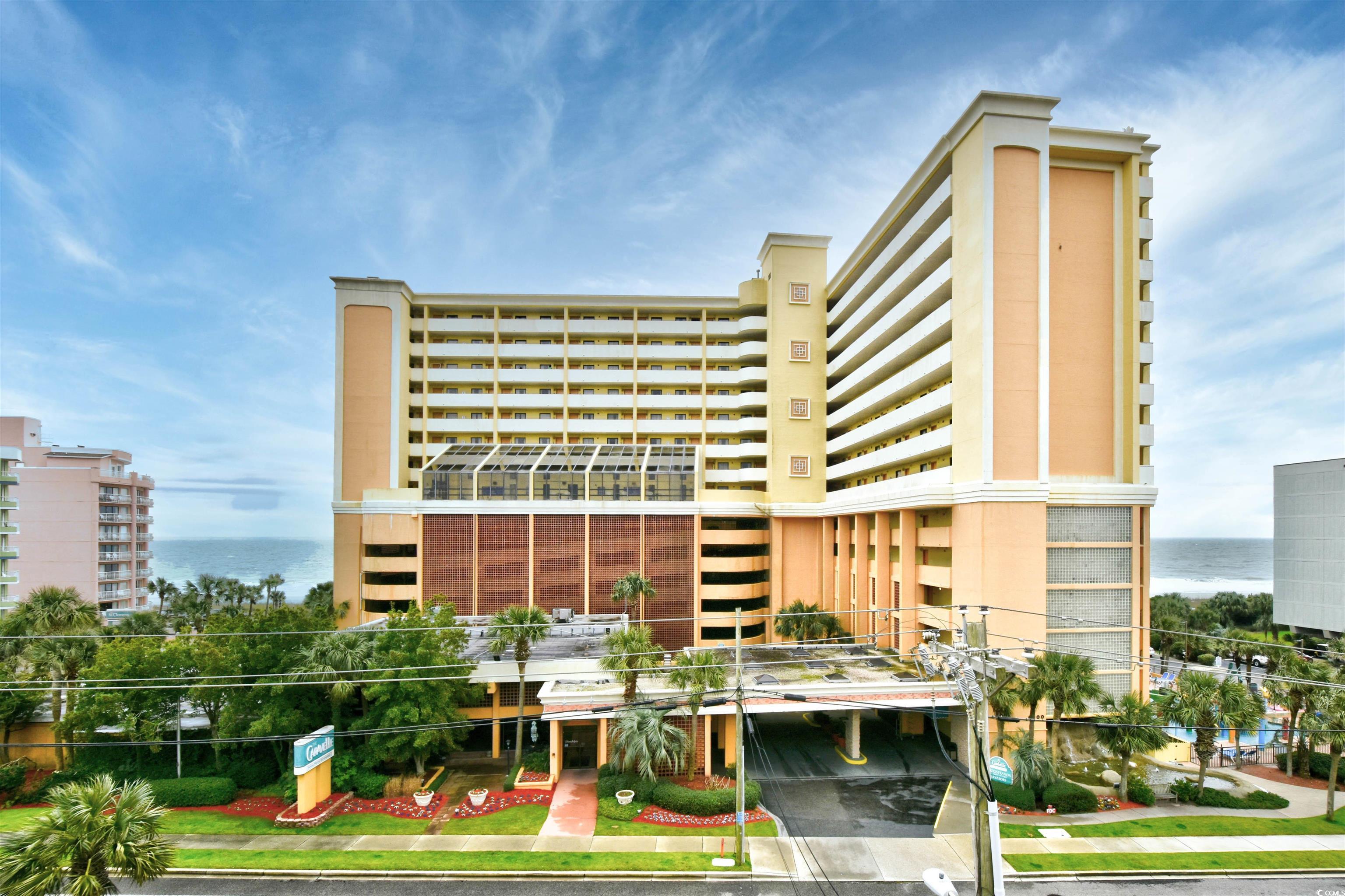 View of building exterior with a water view