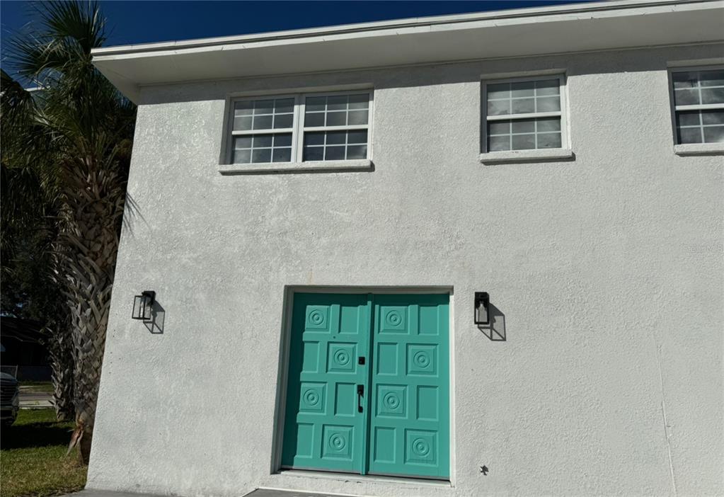 a view of front door of house