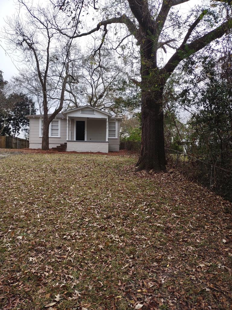 a house that has a tree in front of it