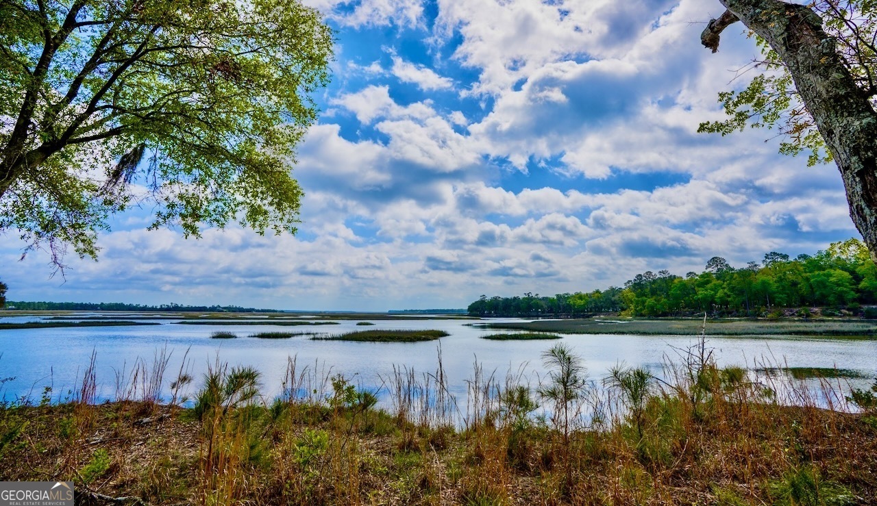 a view of a lake with outdoor space