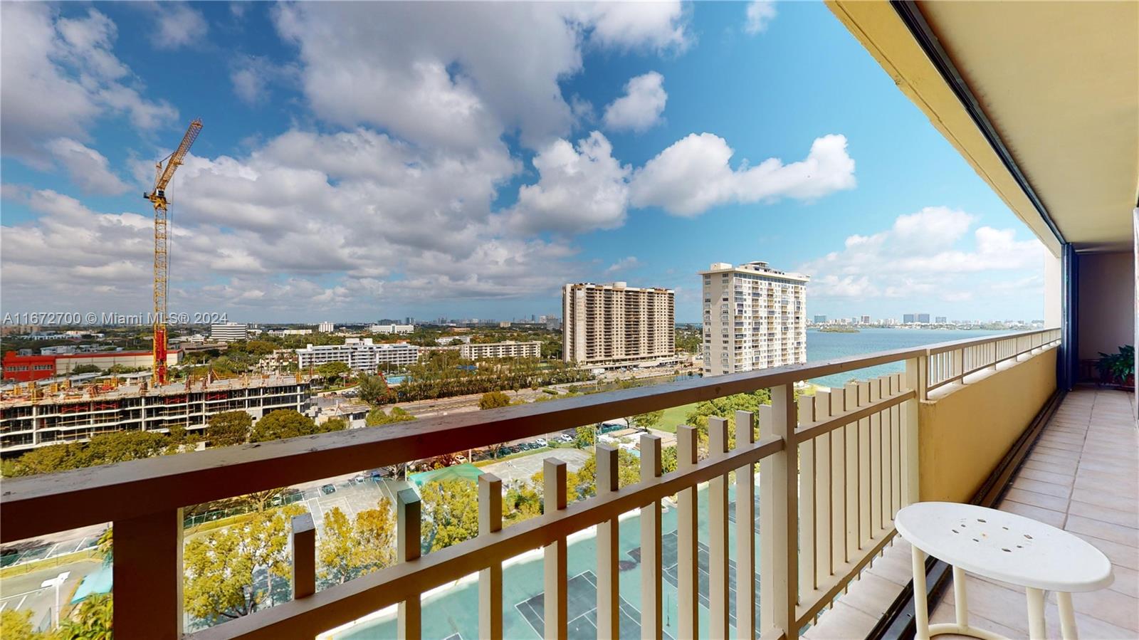 a view of city from a balcony