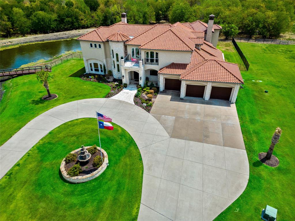 an aerial view of a house