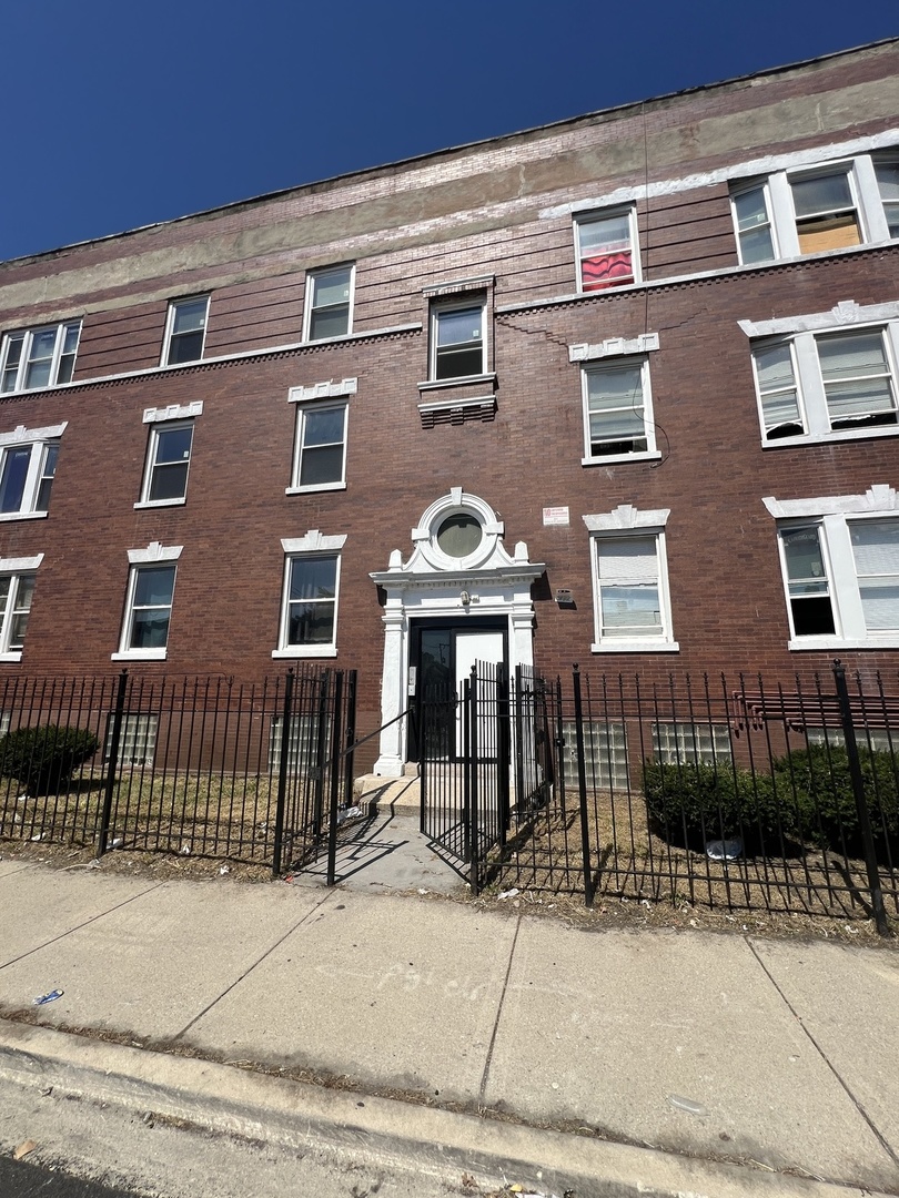 a front view of a building