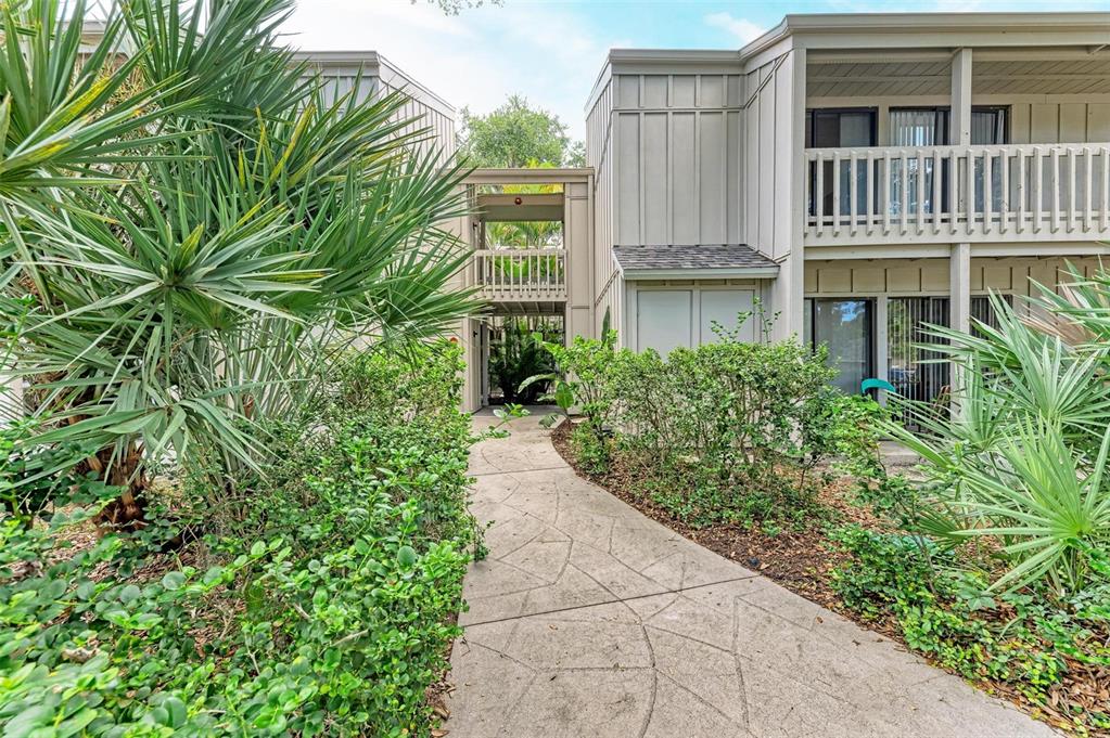 a house view with a garden space