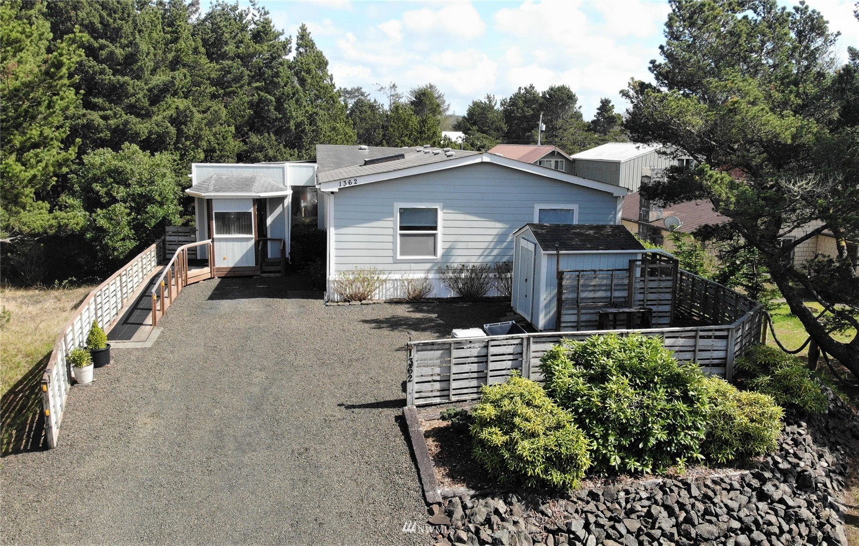 a view of a house with a patio