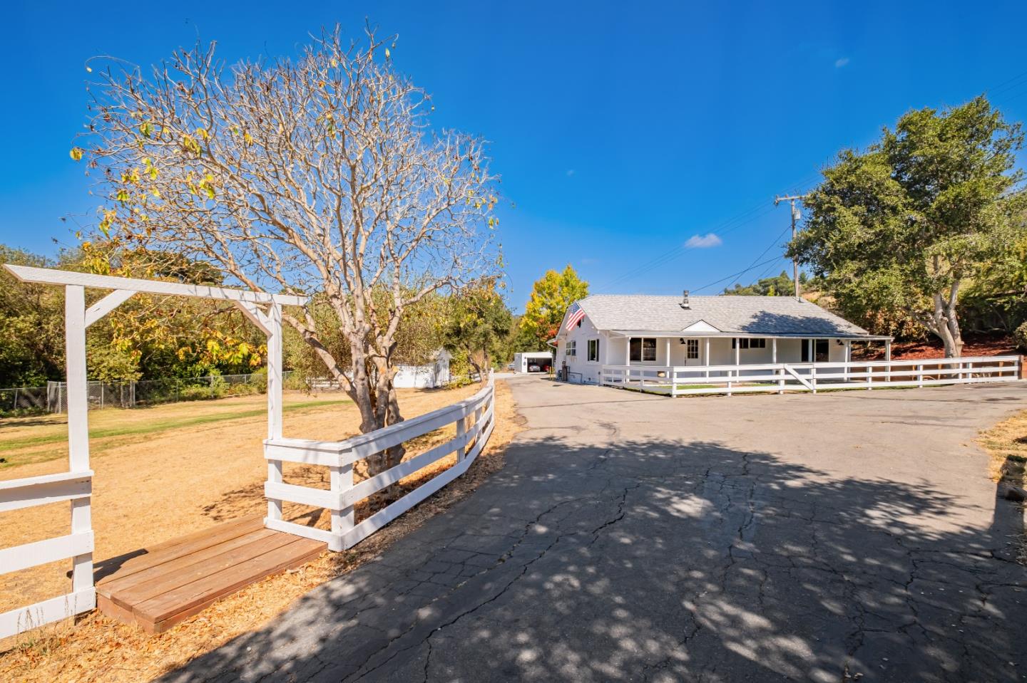 a house with trees in front of it