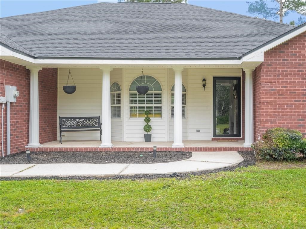 a front view of a house