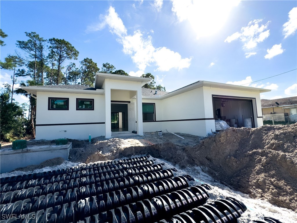 a view of a house with a patio