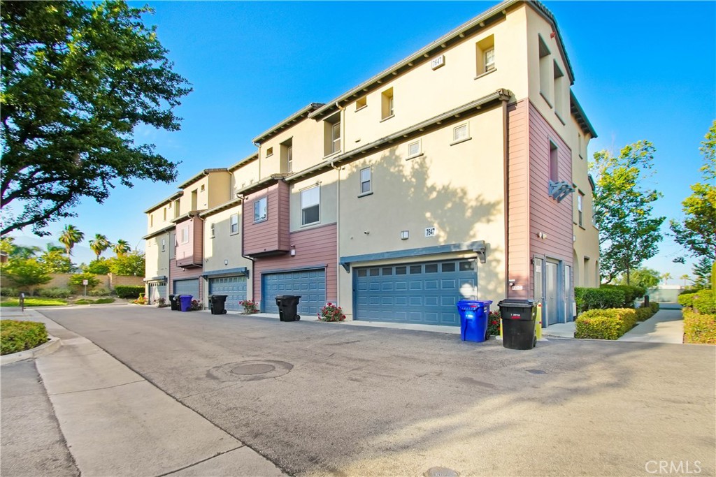 a front view of a building with street