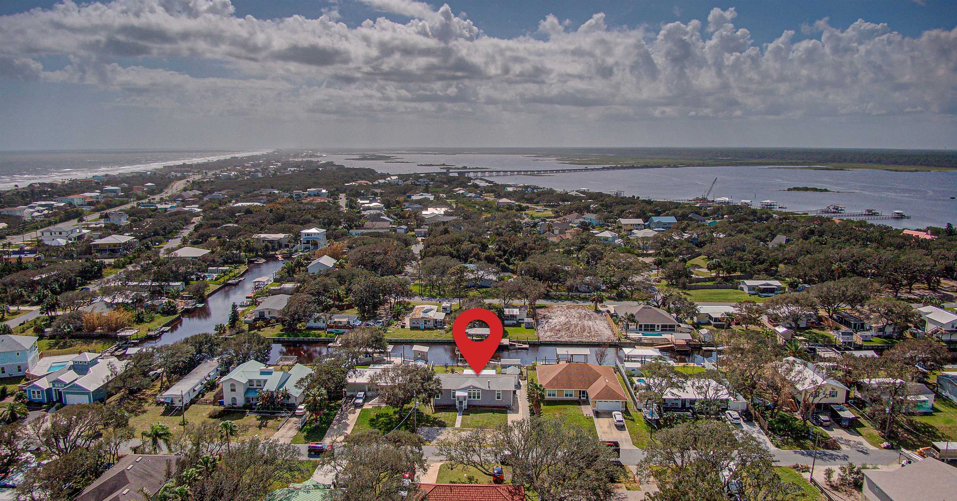 an aerial view of multiple house