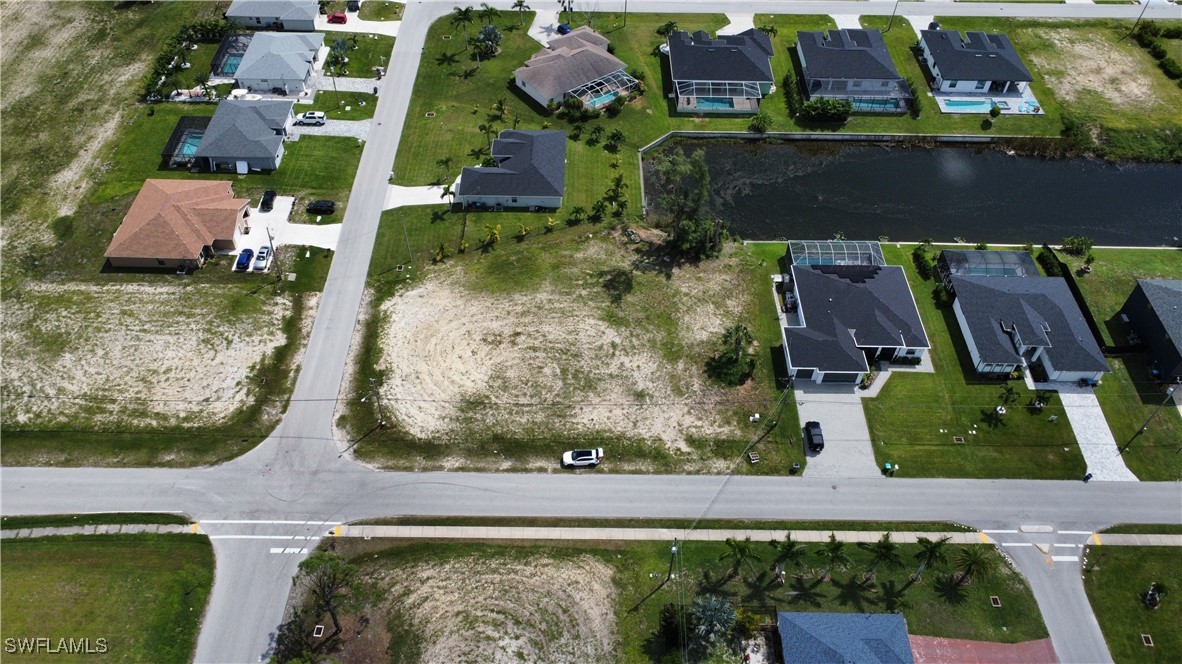 an aerial view of a house