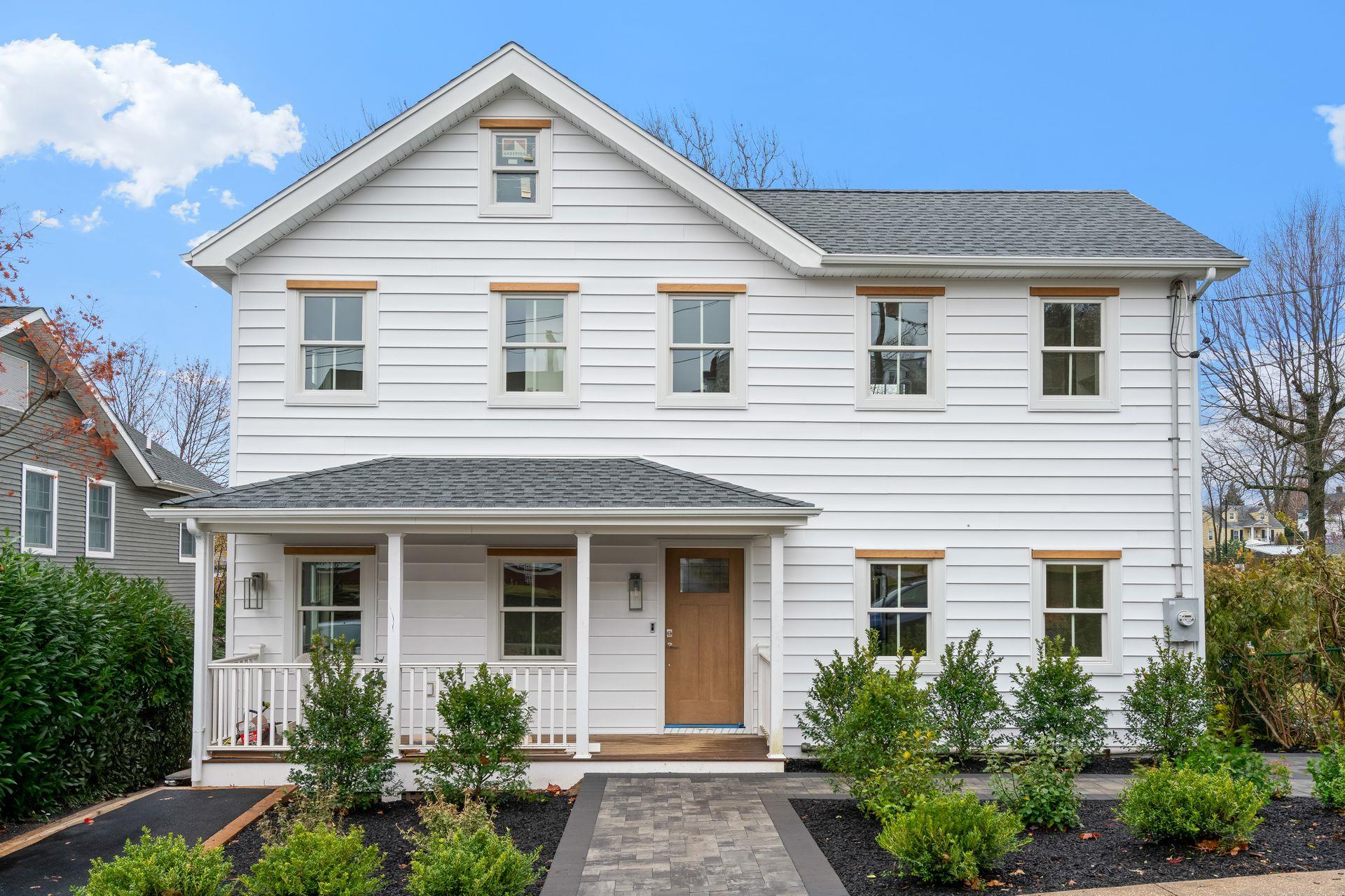 View of front of home featuring covered porch