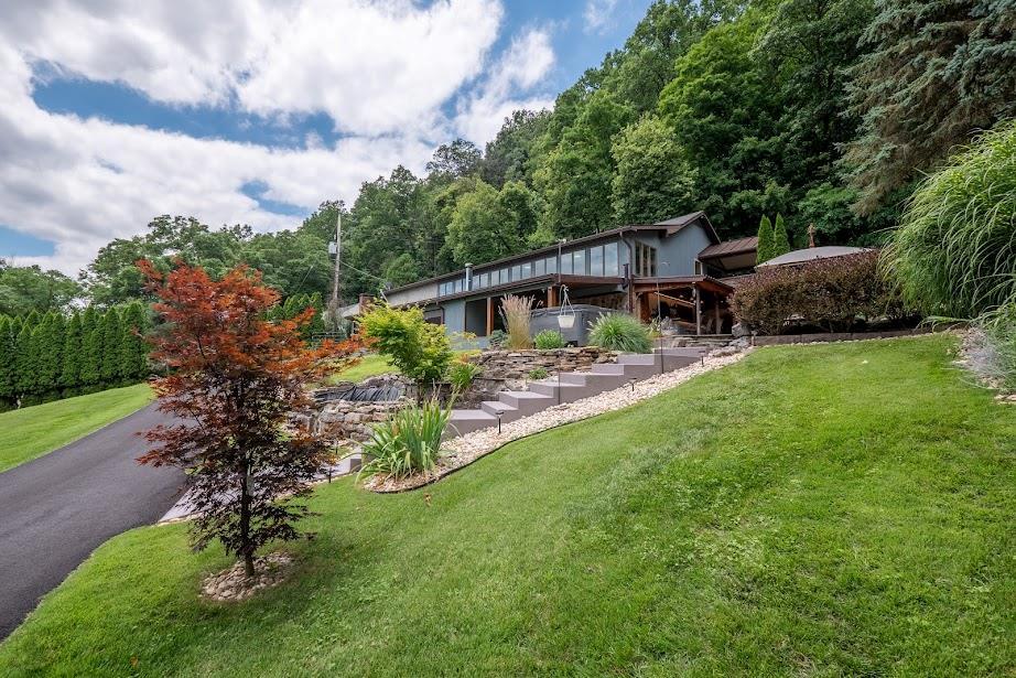 a house view with a garden space