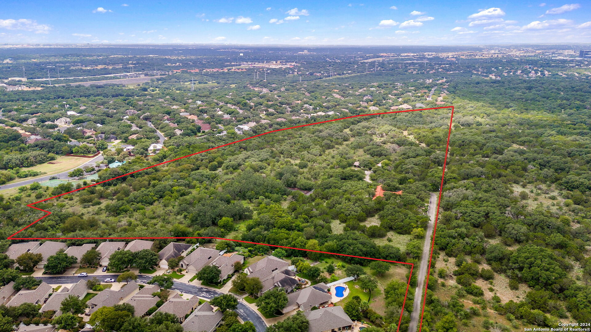 an aerial view of multiple house