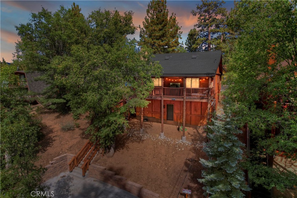 an aerial view of a house