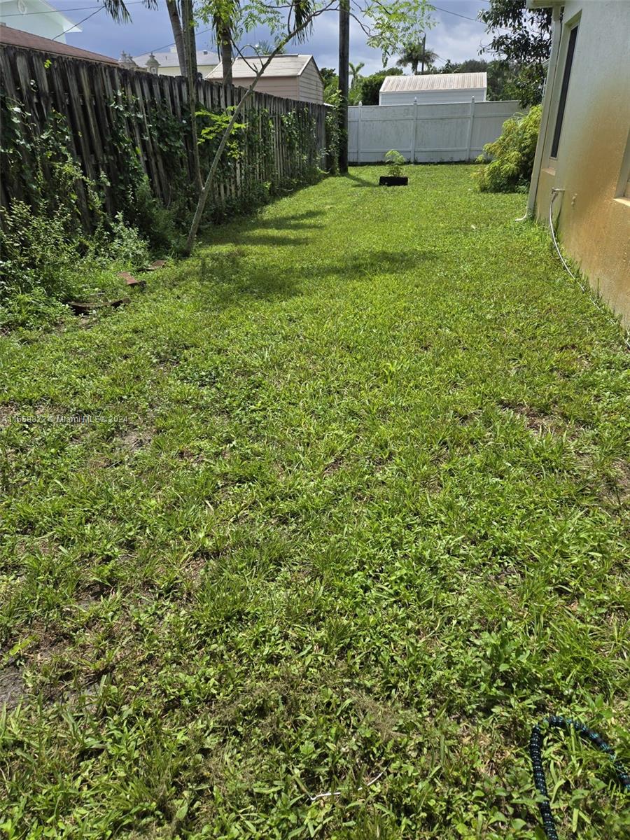 a view of a backyard