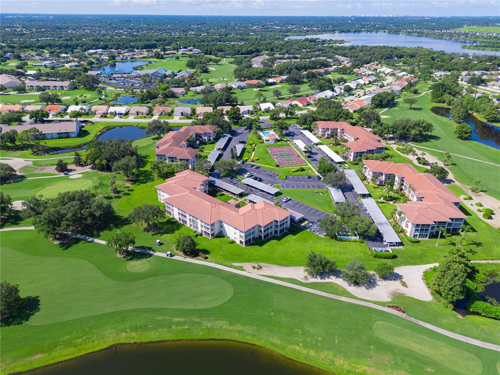 an aerial view of multiple house