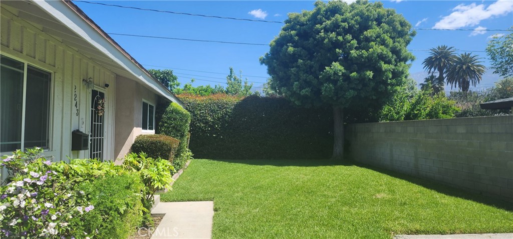 a backyard of a house with lots of green space