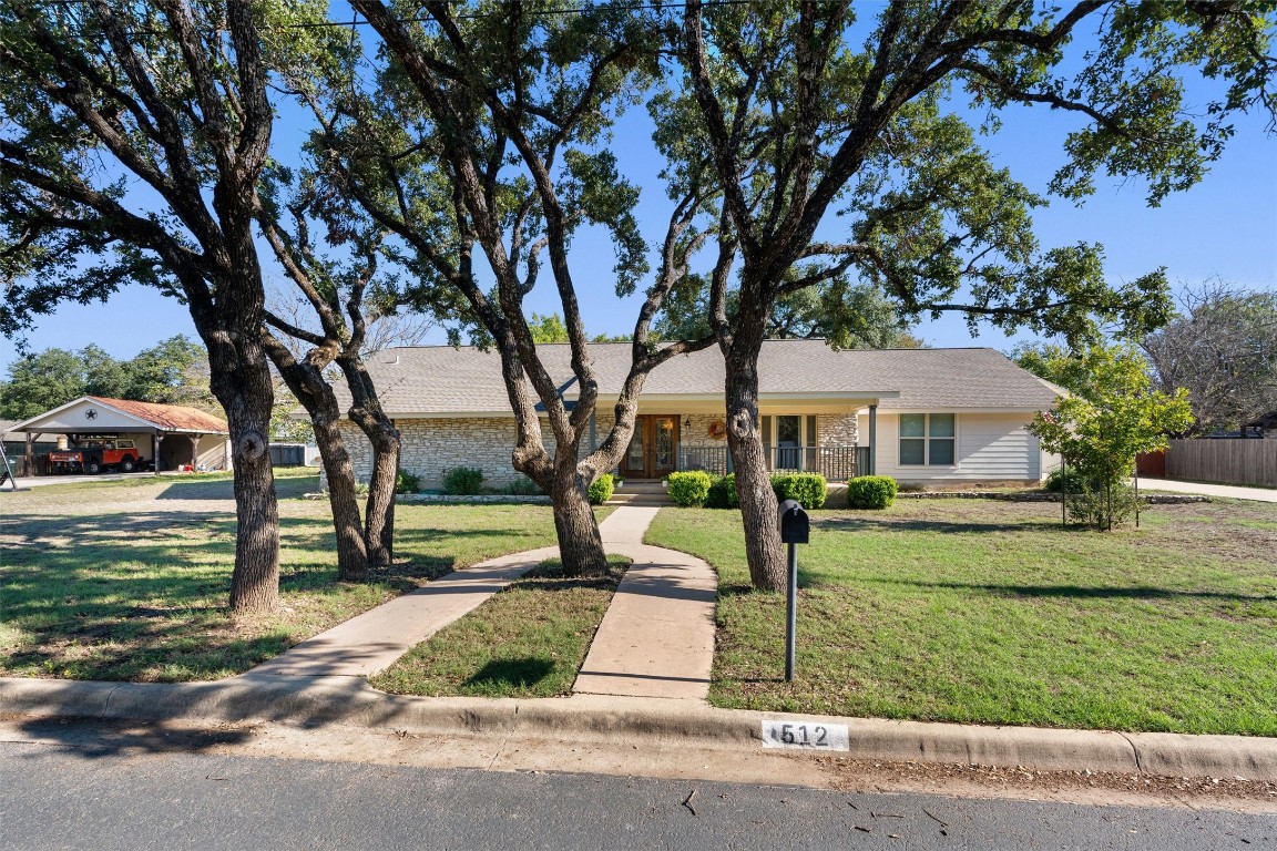 Front yard of an oversized lot.