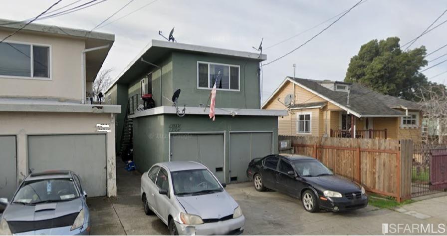 a view of car parked in garage