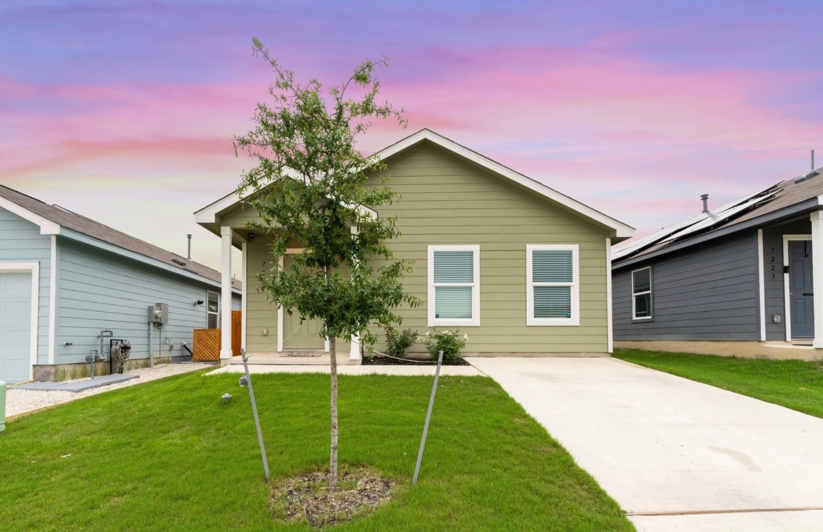 a house view with a garden space