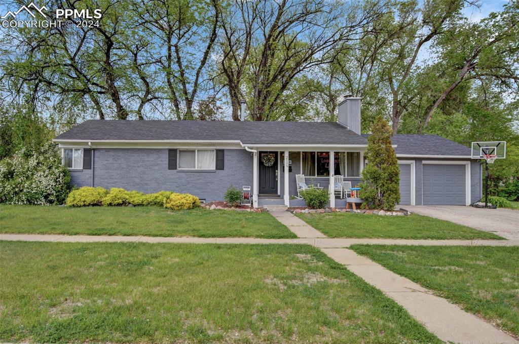 front view of a house and a yard