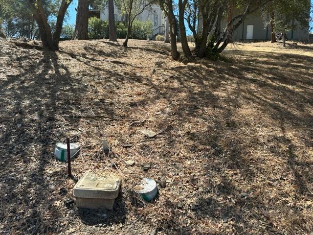 a view of a backyard of the house