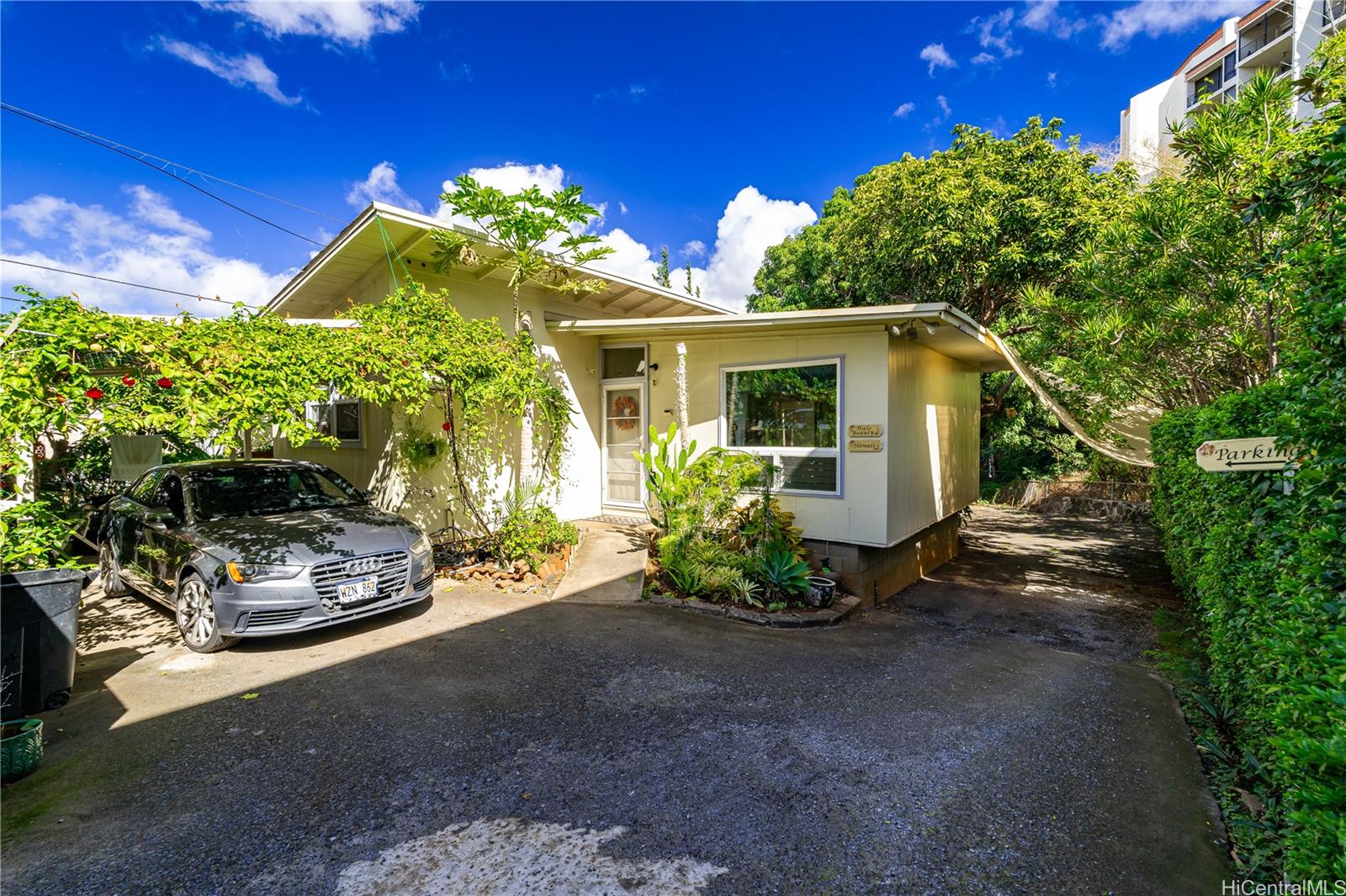 a view of a house with patio