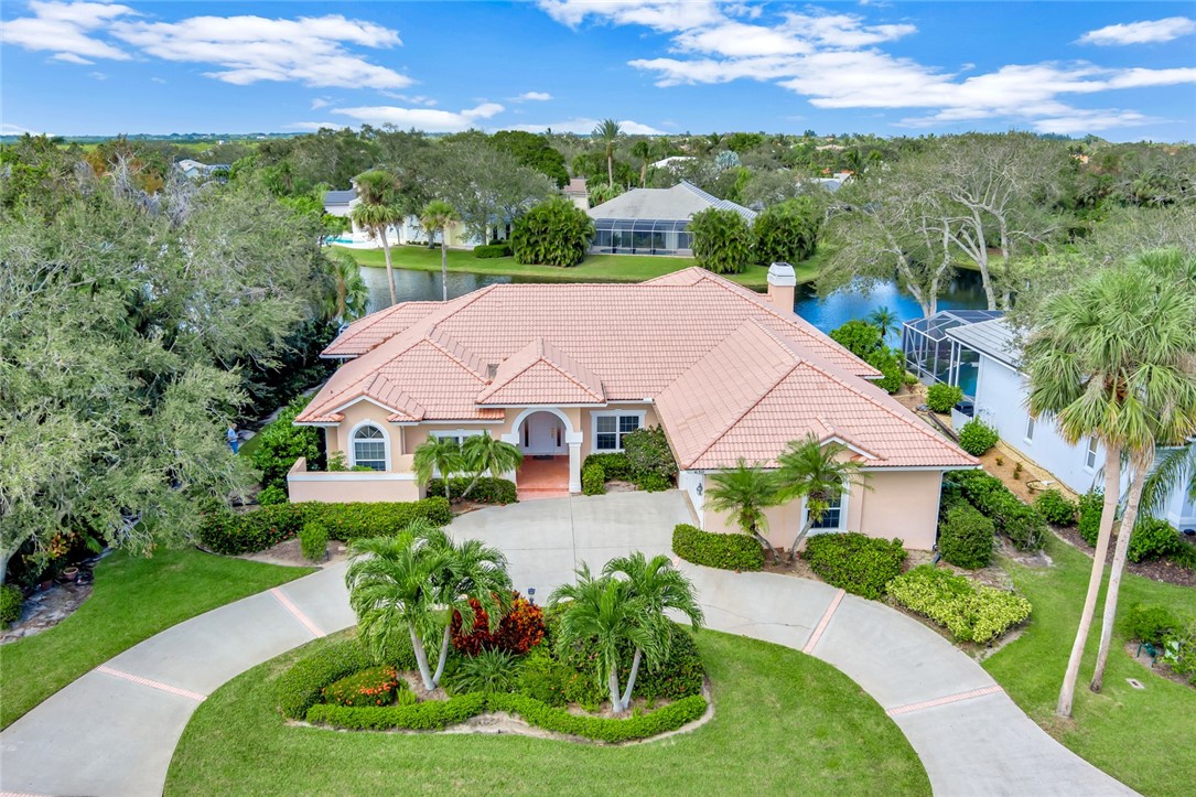 an aerial view of a house